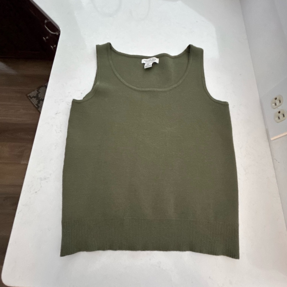 Rachel Zoe Olive Green‎ Sleeveless Knit Sweater Tank Size Medium